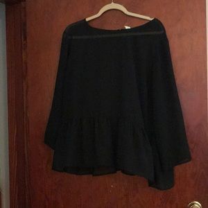 Sheer black blouse